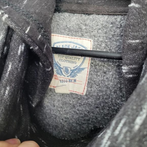 Black Jack Clothing 1999 Turtleneck Heathered Black Hoodie M - Picture 6 of 7